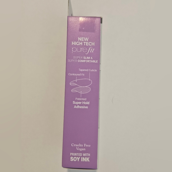 NWT imPRESS Press-On Nails Medium Almond French Black Gold Pink Heart - Picture 5 of 7